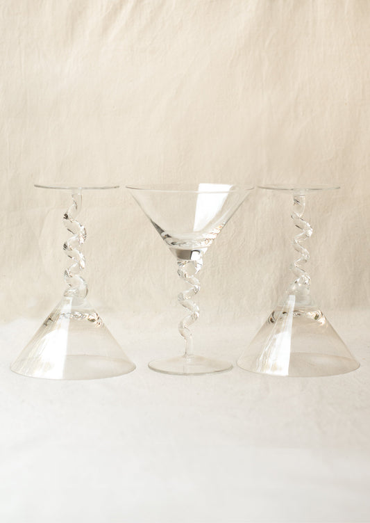 Twisted Stem Martini Glass