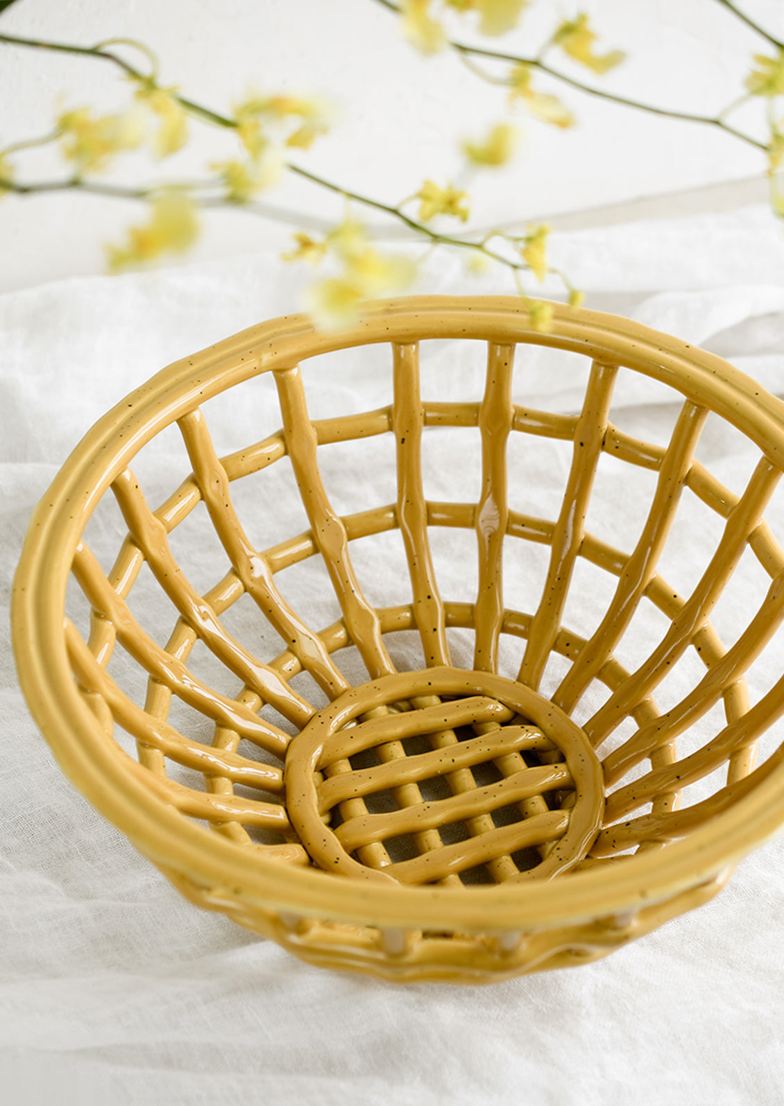 Basketweave Ceramic Bowl