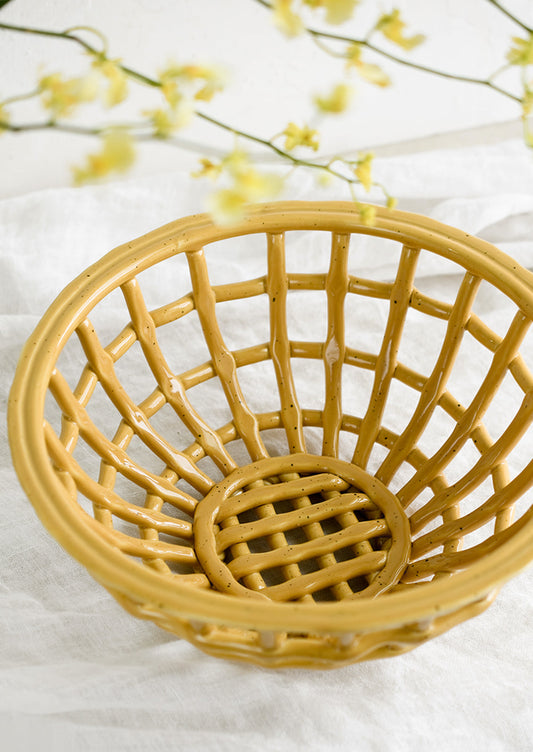 Basketweave Ceramic Bowl