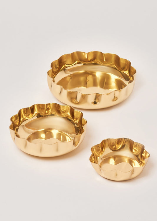 Scalloped Brass Bowl